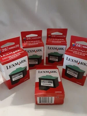 Genuine Lexmark 26 Color Ink Set of 5 i3  X74 X75 Z600 X1100 Z23 Z35 Brand New - Image 1 of 4