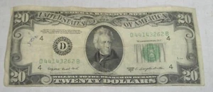 20 Dollar Bill Federal Reserve Note 1950 C - Picture 1 of 2