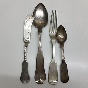 Coin Silver Spoons/Fork/Knife - 4 Pieces 129 Grams