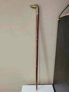 Vintage massiver Messinggriff Antik Stil viktorianischer Gehstock Holz Neu - Bild 1 von 4