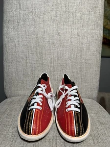Qubica AMF Black Red White Leather Bowling Shoes Mens Size 7 Women Size 8.5 - Picture 1 of 9