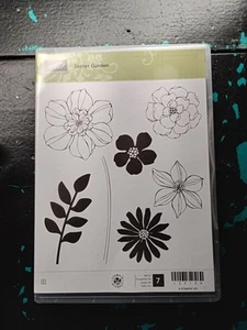 Stampin Up SECRET GARDEN Stamp Set Flowers Floral Flower Stem 7 pieces 129144 - Picture 1 of 3
