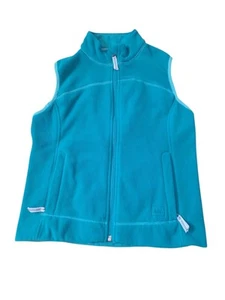 REI Fleece Vest Girls Youth M(10/12) Teal Blue Full Zip with Pockets - Picture 1 of 8