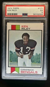 1973 Topps Ken Riley Rookie RC #171 Bengals PSA 5 - Foto 1 di 2