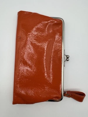 Cartera FOSSIL charol NARANJA bloqueo de beso bolsa para monedas porta tarjetas TIENE MARCA Foto 1 de 4