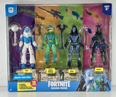 Paquete de 4 figuras Jazwares FORTNITE Squad Mode Serie 2 Trog Omen Ravage Moisty 2019 Foto 1 de 4