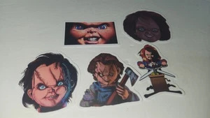 5pc Chucky Chils Play Horror Stickers Decals Water Resistant 2-2½ Inches - Picture 1 of 1
