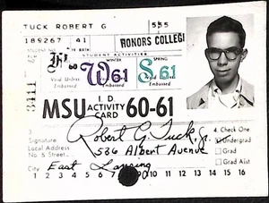 1960 1961 Michigan State University MSU Student Activity ID Card Vintage - Bild 1 von 3