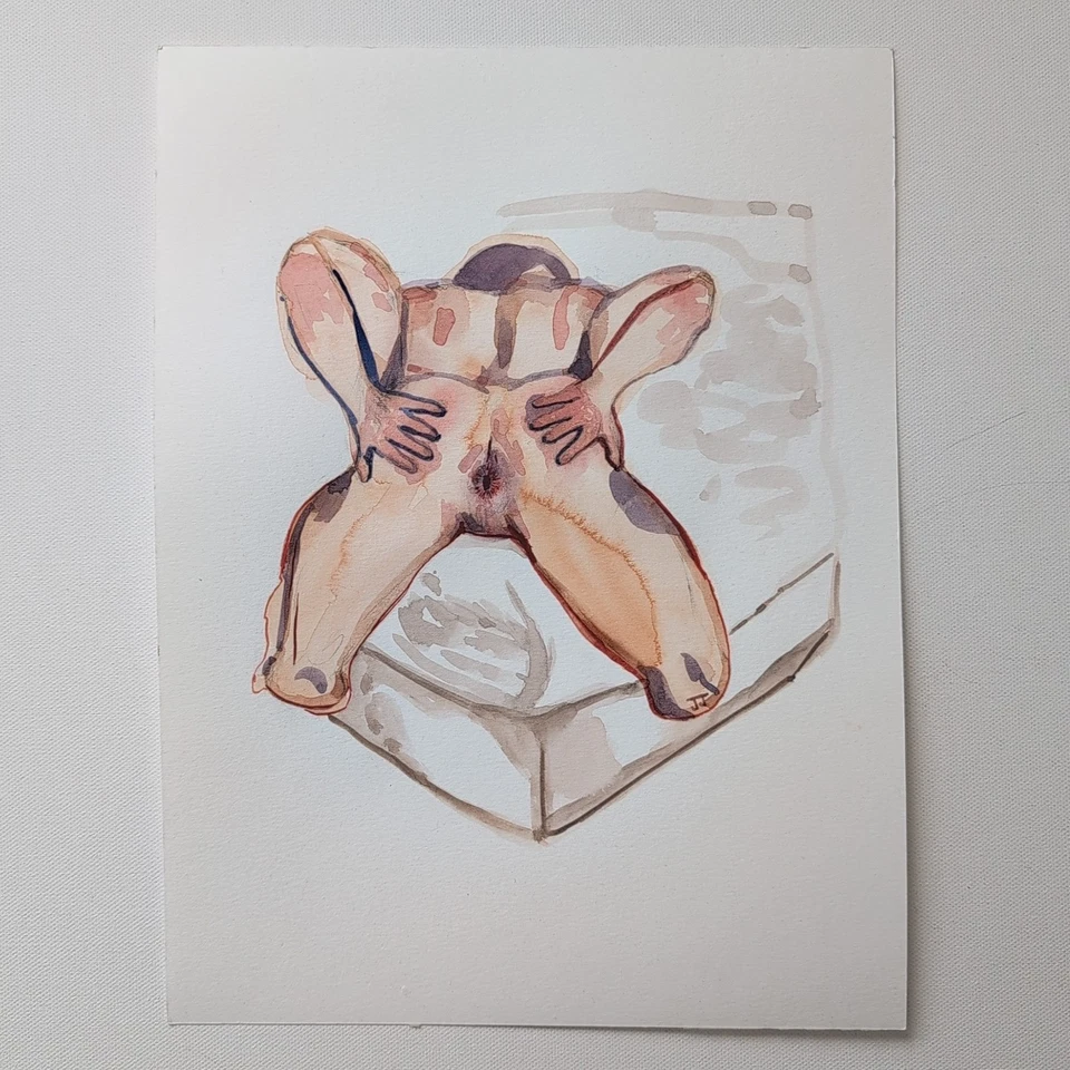 Pintura Original Acuarela "I'm Just A Hole Sir" de Jake J 9x12 pulgadas Foto 1 de 4