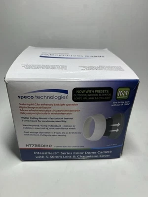 Speco HT7250IHR Intensifier3 Indoor/Outdoor Vandal Resistant Color Dome Camera - Image 1 of 4