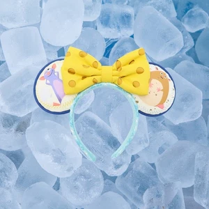 2023 Disney Parks Ratatouille Remy & Emile Cheese Gingham Minnie Ears Headband - Picture 1 of 6