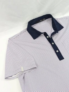 RLX Polo Ralph Lauren Purple White Striped Short Sleeve Wicking Shirt Men's XL - Picture 1 of 7