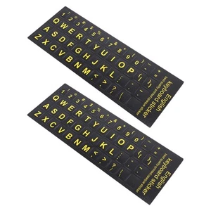 2 Pcs Tastaturaufkleber Computeraufkleber Buchstaben Ersatz Englisch - Afbeelding 1 van 12