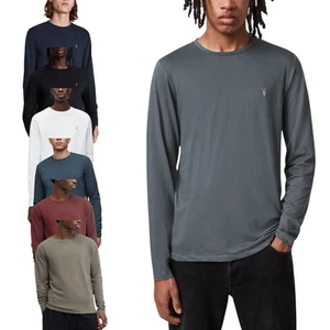 All Saints Mens T Shirts Crew Neck Long Sleeve Casual Top Skinny Fit Cotton Tee - Picture 1 of 45