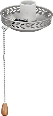 Ceiling Fan Fitter Light Kit with Pull Chain, 4 1/2" Diameter brushed Nickel - Image 1 of 2