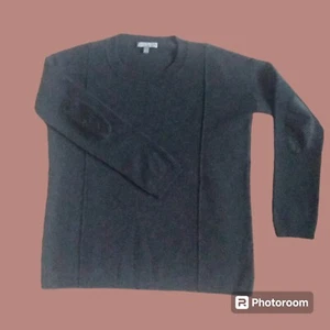 Neiman Marcus Women's Cashmere Collection Sweater Size S Charcoal Elbow Patches - Picture 1 of 7