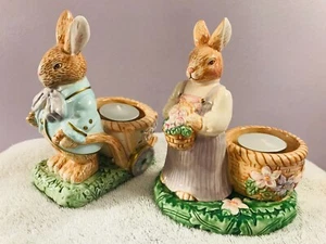 Avon Springtime Collection set of 2 Rabbits tealight holders MAX3793 - Picture 1 of 11