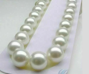 20 pulgadas enorme Akoya AAAAA 10-11mm conjunto de collar de perlas blancas con broche de oro 14K - Imagen 1 de 5