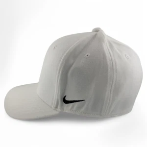Nike Team Dri FIT White BLANK CUSTOM Flex Fit Hat Size M/L Cap 867308 100 - Picture 1 of 6