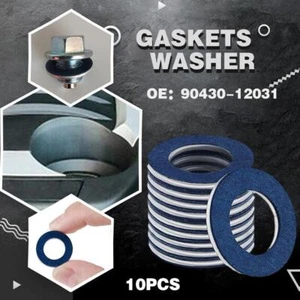 10x 90430-12031 Oil Drain Sump Plug Washers Gasket Hole =`~ L0N3 - Picture 1 of 10