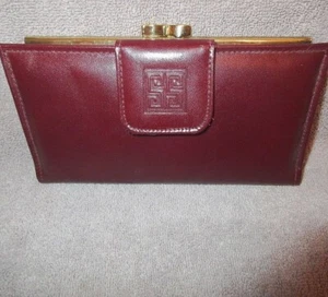 Vintage San Souci Kip Calfskin Leather Wallet Capri Clutch Organizer Kisslock - Picture 1 of 11