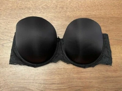 Victoria's Secret Pure Black Lace 30C Dream Angels Strapless Multiway Bra VS - Image 1 of 2