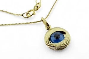 collana veneta cm.45 in oro giallo 18kt. con ciondolo occhio Allah - Foto 1 di 7