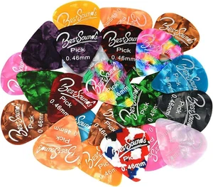 48 Packs Thin, Medium & Heavy Gauges Guitar Picks, Mixed Colorful Celluloid Pick - Picture 1 of 12