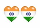 2x Sticker aufkleber Flaggen flagge fahne herzen IND indien