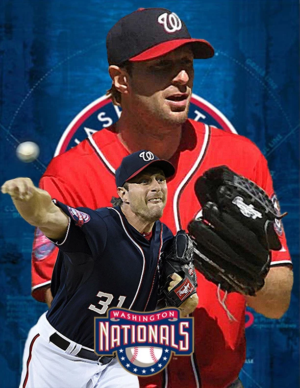 Washington Nationals  Lithograph print of  Max Scherzer - Image 1 of 1