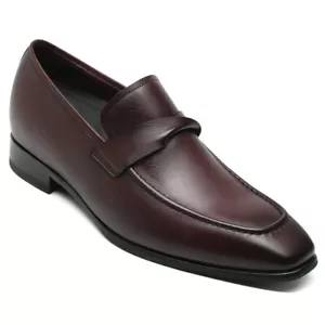 US9 CHAMARIPA 7cm/2.76" elevator SHOES Men brown slip on Height Increase Loafer - Picture 1 of 6