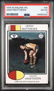 1975 Scanlens VFL #35 Leigh Matthews Graded PSA 4 Hawthorn RARE - Picture 1 of 3
