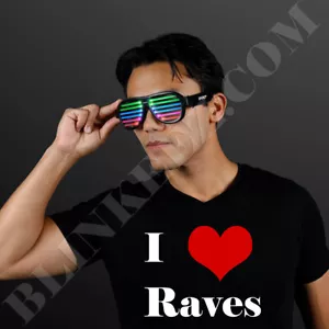 OCCHIALI RAVE LED ricaricabili con luci reattive al suono party RAVE DIVERTIMENTO~ - Foto 1 di 6