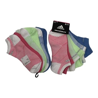 Adidas 12 pares de calcetines Climalite Superlite No Show para niñas grandes 3 años-9 precio de venta sugerido por el fabricante $32 Foto 1 de 4
