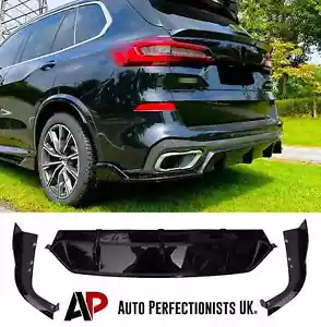 BMW X5 G05 negro brillante difusor trasero cenefa parachoques M kit de carrocería deportiva 2018+ - Imagen 1 de 9