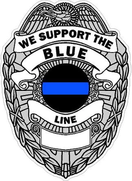 4 Inch 3M-Reflective We Support The Thin Blue Line Badge Sticker - Image 1 of 1