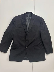 Lauren Ralph Lauren Blazer Jacket Men's 42R Black Striped Notch Single Breasted - Picture 1 of 6