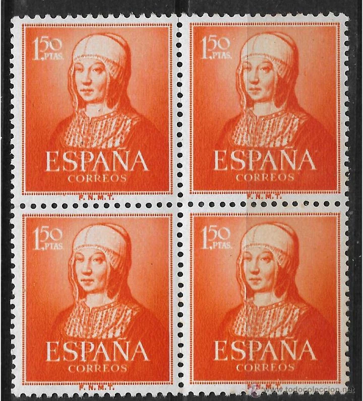 ESPAÑA AÑO 1951 EDIFIL 1095 BLOQUE DE 4 ** MNH - NACIMIENTO ISABEL LA CATOLICA  - Imagen 1 de 1