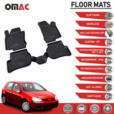 Floor Mats Liner Protector 3D Molded Black Set Fits Volkswagen Rabbit 2006-2009