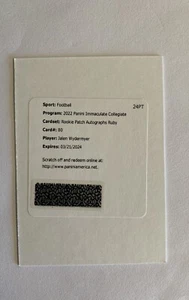 2022 Immaculate Collection Football Jalen Wydermyer Rookie Patch/Autograph /49 - Bild 1 von 1