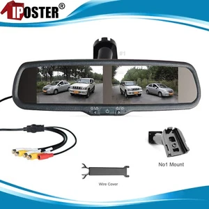 4.3" Dual Screen Car Rear View Mirror Monitor No1 Bracket 4ch Av In For Toyota - Picture 1 of 14