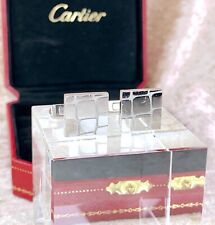 Authentic Cartier Cufflinks 925 Sterling Silver Croco Pattern with Case