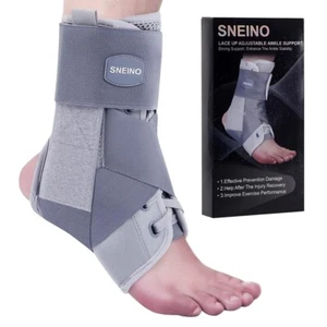 SNEINO Sprunggelenkbandage für Damen & Herren Bandage für verstauchtes Sprunggelenk grau MEDIUM - Bild 1 von 7