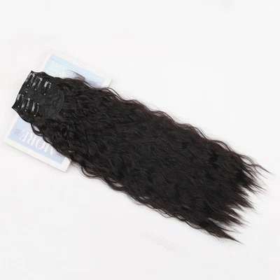 Natürliche lange gewellte Haarverlängerungen 3 Stück Clip In Mais Locken Echt - Bild 1 von 4