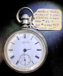 Working 1880 Waltham 18s Champion Model 1879 11j Sterling Silver Case - Bild 1 von 4
