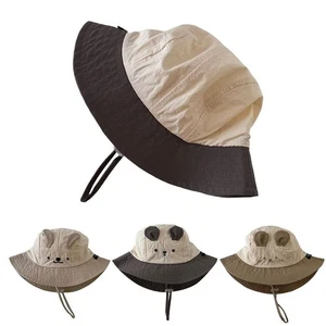 Cotton Kids Sun Hat Cartoon Beach Hat Fishing Cap  Outdoor Camping - Picture 1 of 12