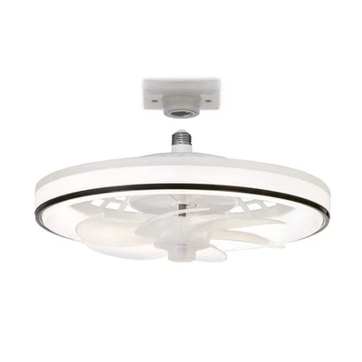 Breezary 13" Integrated LED White Fan Remote Light Socket Frosted Acrylic Shade - Image 1 of 4