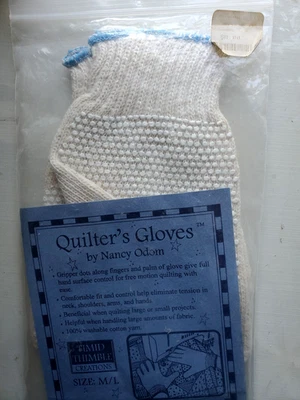 * QUILTER'S GLOVES * Medium/Large by Nancy Odom for Machine Quilt guiding - Image 1 of 4