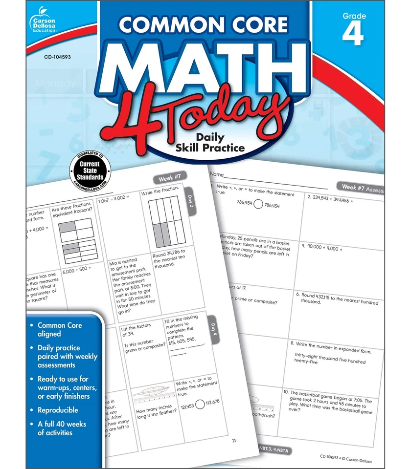 Математика Common Core 4 сегодня, класс 4 - Изображение 1 из 1