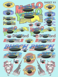 KLAR VINYL Mello Yello Sticker Gang BLATT 63-R/C MODELL Abziehbilder 1/12-1/10-LOSIcut - Bild 1 von 3